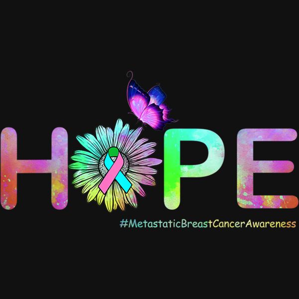 Hope Flower Butterfly Metastatic Breast Cancer Awareness T Shirt Thumbnail
