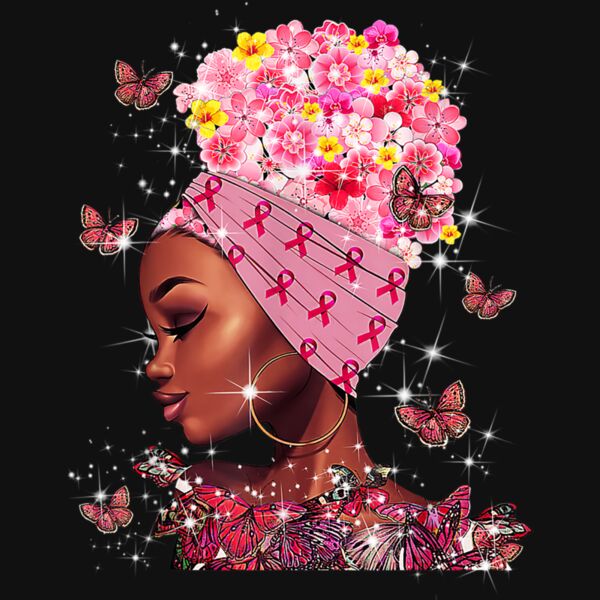 In October We Wear Pink Black Woman Breast Cancer Awareness T Shirt Thumbnail