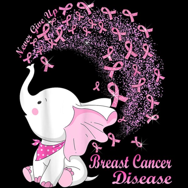 Cute Elephant Breast Cancer Awareness gift T Shirt Thumbnail