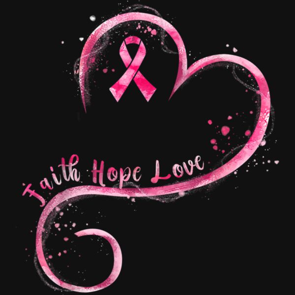 Faith Hope Love Pink Ribbon Breast Cancer Awareness T Shirt Thumbnail