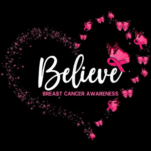 Breast Cancer Awareness Butterfly Believe T Shirt Thumbnail