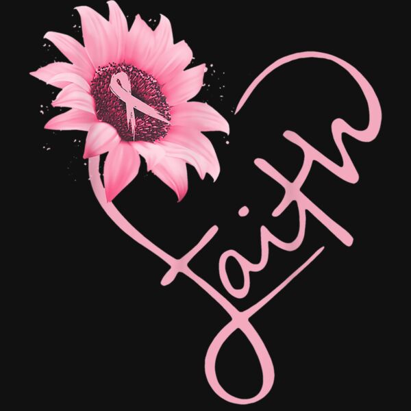 Pink Ribbon Sunflower Faith Breast Cancer Awareness Gifts T Shirt Thumbnail