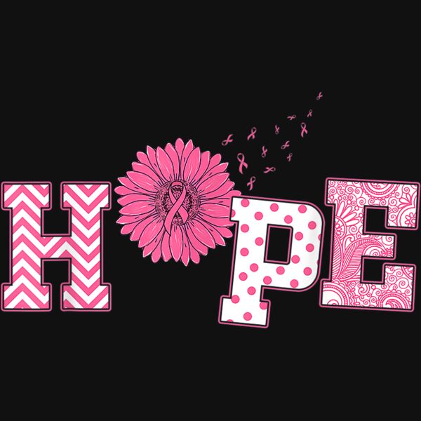 HOPE Sunflower Pink Ribbon Breast Cancer Awareness T Shirt Thumbnail