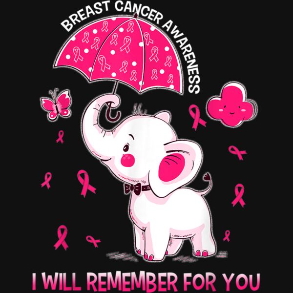 Breast Cancer Awareness Elephant T Shirt Thumbnail