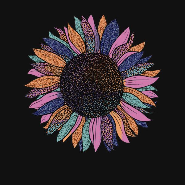 COLORFUL LEOPARD SUNFLOWER  Wave Wash Hoodie Thumbnail