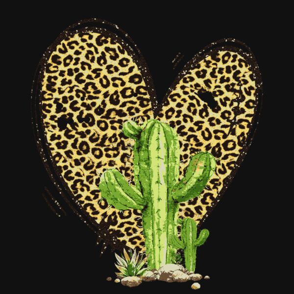 DISTRESSED LEOPARD CACTUS HEART Thumbnail