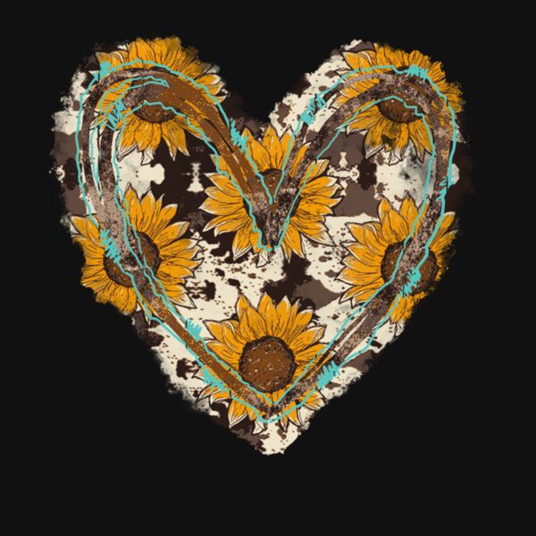 COWHIDE SUNFLOWER HEART Thumbnail