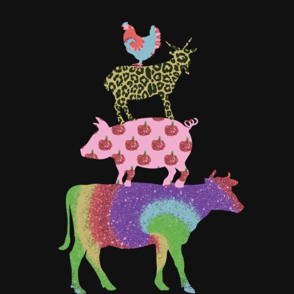 colorful stacked farm animals Thumbnail