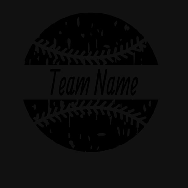 Custom Name Grunge Baseball (Black Ink) Thumbnail