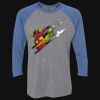 Unisex Triblend Three-Quarter Raglan T-Shirt Thumbnail