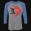 Unisex Triblend Three-Quarter Raglan T-Shirt Thumbnail