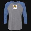Unisex Triblend Three-Quarter Raglan T-Shirt Thumbnail