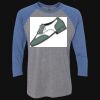 Unisex Triblend Three-Quarter Raglan T-Shirt Thumbnail