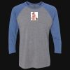 Unisex Triblend Three-Quarter Raglan T-Shirt Thumbnail
