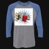Unisex Triblend Three-Quarter Raglan T-Shirt Thumbnail