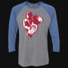 Unisex Triblend Three-Quarter Raglan T-Shirt Thumbnail