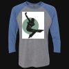 Unisex Triblend Three-Quarter Raglan T-Shirt Thumbnail