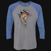 Unisex Triblend Three-Quarter Raglan T-Shirt Thumbnail