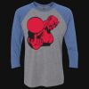 Unisex Triblend Three-Quarter Raglan T-Shirt Thumbnail