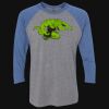 Unisex Triblend Three-Quarter Raglan T-Shirt Thumbnail