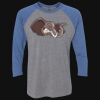 Unisex Triblend Three-Quarter Raglan T-Shirt Thumbnail