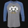 Unisex Triblend Three-Quarter Raglan T-Shirt Thumbnail