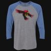 Unisex Triblend Three-Quarter Raglan T-Shirt Thumbnail