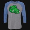 Unisex Triblend Three-Quarter Raglan T-Shirt Thumbnail