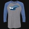 Unisex Triblend Three-Quarter Raglan T-Shirt Thumbnail