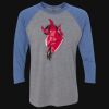Unisex Triblend Three-Quarter Raglan T-Shirt Thumbnail