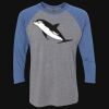 Unisex Triblend Three-Quarter Raglan T-Shirt Thumbnail