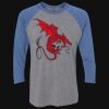 Unisex Triblend Three-Quarter Raglan T-Shirt Thumbnail