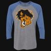 Unisex Triblend Three-Quarter Raglan T-Shirt Thumbnail