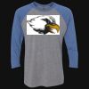 Unisex Triblend Three-Quarter Raglan T-Shirt Thumbnail