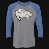 Unisex Triblend Three-Quarter Raglan T-Shirt Thumbnail