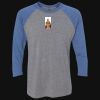 Unisex Triblend Three-Quarter Raglan T-Shirt Thumbnail