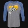 Unisex Triblend Three-Quarter Raglan T-Shirt Thumbnail