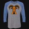 Unisex Triblend Three-Quarter Raglan T-Shirt Thumbnail