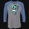Unisex Triblend Three-Quarter Raglan T-Shirt Thumbnail