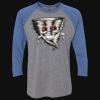 Unisex Triblend Three-Quarter Raglan T-Shirt Thumbnail