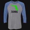 Unisex Triblend Three-Quarter Raglan T-Shirt Thumbnail