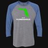 Unisex Triblend Three-Quarter Raglan T-Shirt Thumbnail