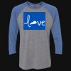 Unisex Triblend Three-Quarter Raglan T-Shirt Thumbnail