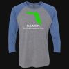Unisex Triblend Three-Quarter Raglan T-Shirt Thumbnail