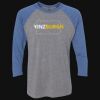 Unisex Triblend Three-Quarter Raglan T-Shirt Thumbnail