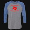 Unisex Triblend Three-Quarter Raglan T-Shirt Thumbnail