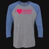 Unisex Triblend Three-Quarter Raglan T-Shirt Thumbnail