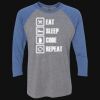 Unisex Triblend Three-Quarter Raglan T-Shirt Thumbnail