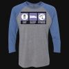 Unisex Triblend Three-Quarter Raglan T-Shirt Thumbnail