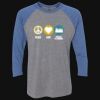 Unisex Triblend Three-Quarter Raglan T-Shirt Thumbnail